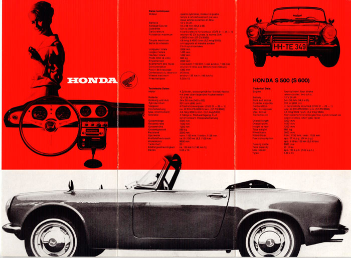 Honda S500 Brochure Page 2