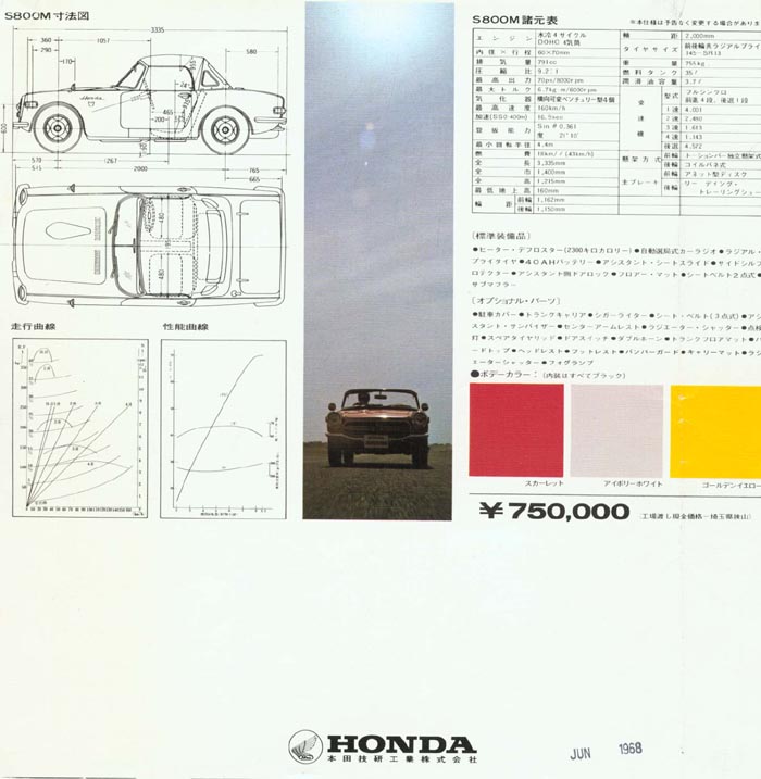 Honda S800 Brochure Page 5