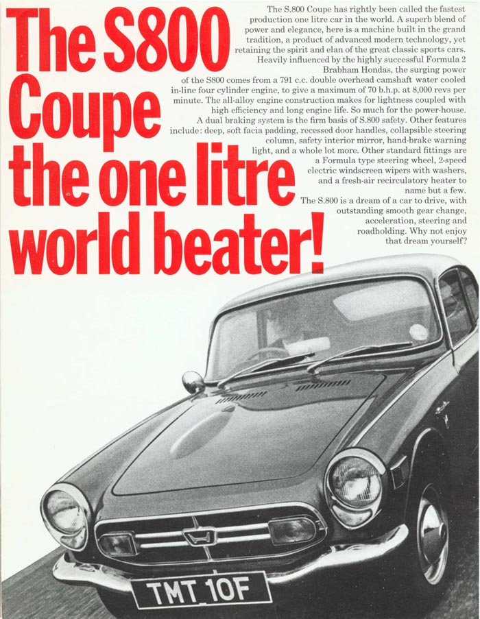 Honda S800 Brochure Page 6
