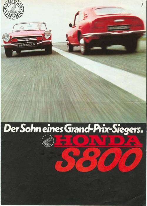 Honda S800 Brochure Page 1